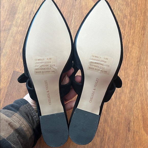 New Chelsea & Violet Black Suede Mules - Picture 8 of 13